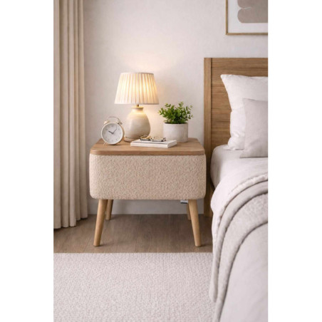 Table de Chevet - 45 x 45 x 30 cm - Beige