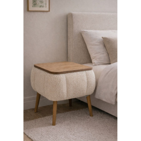 Table de Chevet - 50 x 45 x 40 cm - Beige