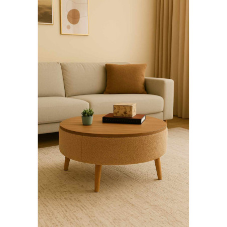 Table Basse - Ø 60 cm - H 45 cm - Marron
