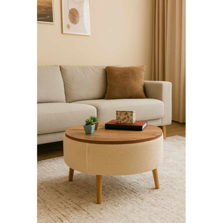 Table Basse - Ø 60 cm - H 45 cm - Beige