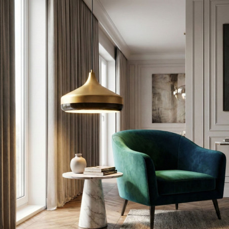 Suspension - E27 - H 42 à 122 cm - Doré