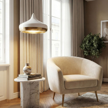 Suspension - E27 - H 42 à 122 cm - Blanc