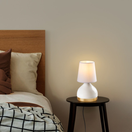 Lot de 2 Lampes à Poser - E27 - 17 x 17 x 33 cm - Blanc