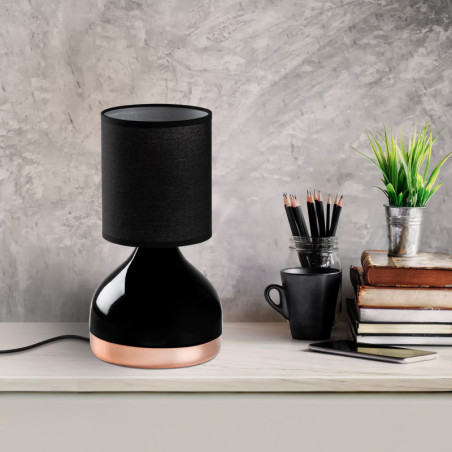 Lampe à Poser - E27 - 17 x 17 x 33 cm - Noir