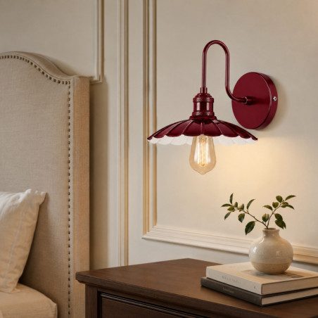 Applique Murale - E27 - 25 x 30 x 25 cm - Bordeaux