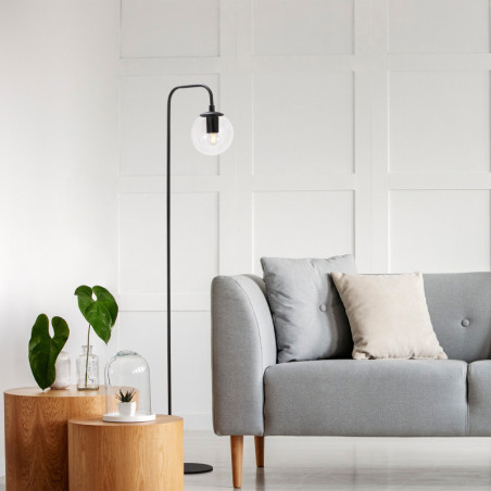 Lampadaire - E14 - 27 x 27 x 146 cm - Noir