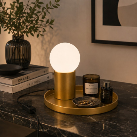 Lampe à Poser - G9 - 20 x 20 x 17 cm - Doré