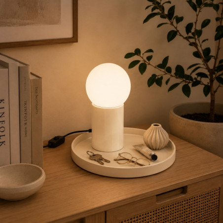 Lampe à Poser - G9 - 20 x 20 x 17 cm - Beige