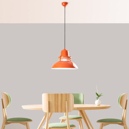 Suspension - E27 - H 34 à 123 cm - Orange
