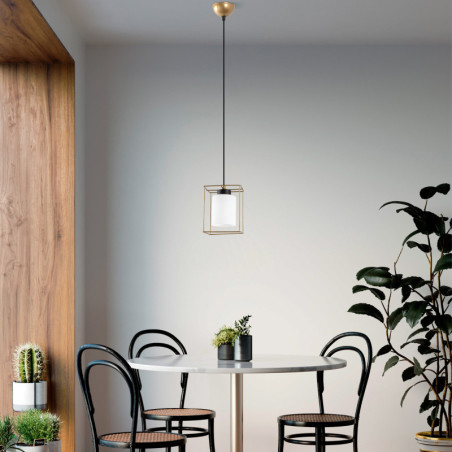 Suspension - E27 - H 33 à 113 cm - Doré