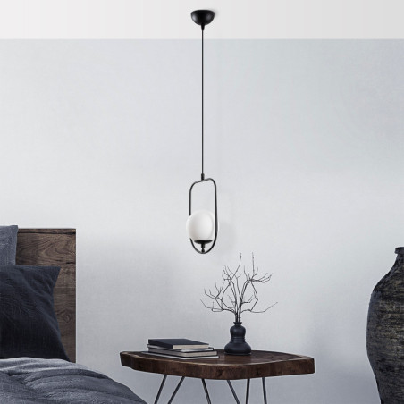 Suspension - E14 - Ø 15 cm - H 171 cm - Noir
