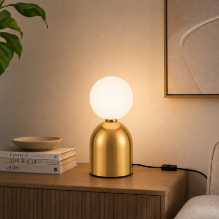 Lampe à Poser - G9 - 14 x 14 x 25 cm - Doré