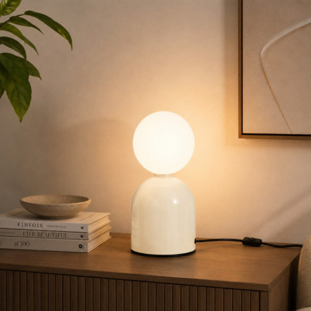 Lampe à Poser - G9 - 14 x 14 x 25 cm - Beige