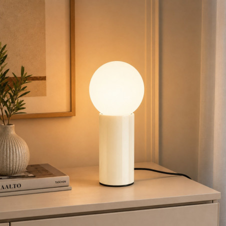 Lampe à Poser - E27 - 15 x 15 x 35 cm - Beige