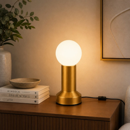 Lampe à Poser - G9 - 10 x 10 x 24 cm - Doré