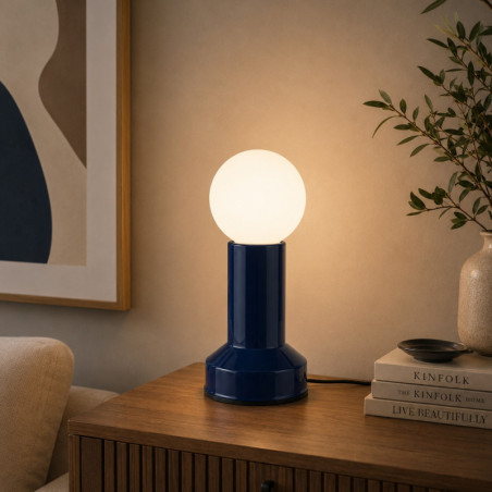 Lampe à Poser - G9 - 10 x 10 x 24 cm - Bleu Marine