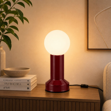 Lampe à Poser - G9 - 10 x 10 x 24 cm - Bordeaux