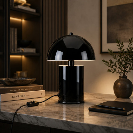 Lampe à Poser - E14 - 26 x 26 x 30 cm - Noir