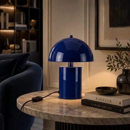 Lampe à Poser - E14 - 26 x 26 x 30 cm - Bleu Marine