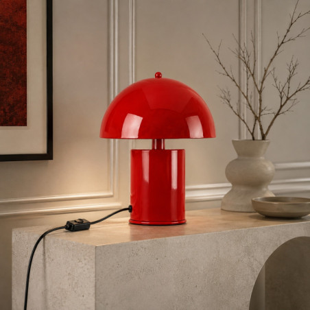 Lampe à Poser - E14 - 26 x 26 x 30 cm - Rouge