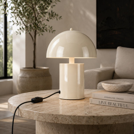 Lampe à Poser - E14 - 26 x 26 x 30 cm - Beige