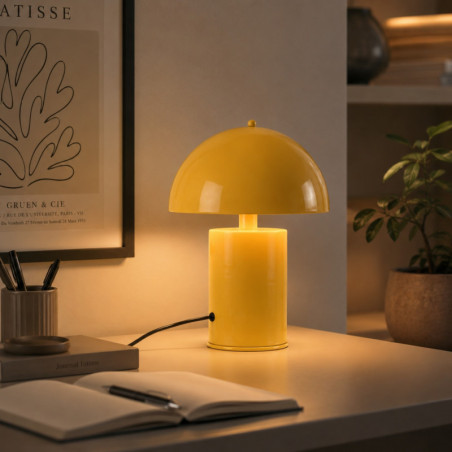 Lampe à Poser - E14 - 26 x 26 x 30 cm - Jaune
