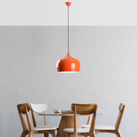 Suspension - E27 - H 36 à 125 cm - Orange