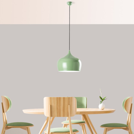 Suspension - E27 - H 36 à 125 cm - Menthe