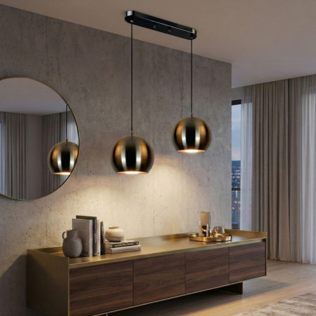 Suspension 2 Lumières - E27 - H 45 à 110 cm - Effet Vieilli