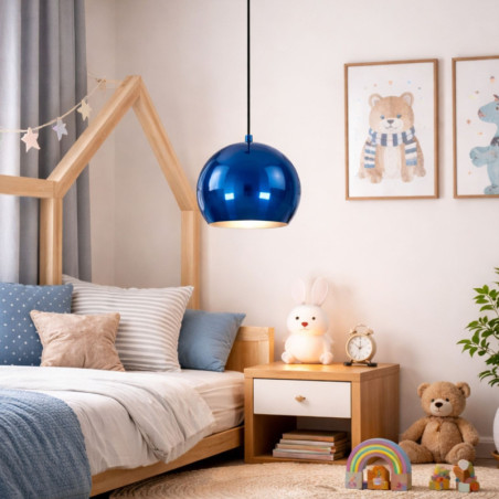 Suspension - E27 - H 30 à 111 cm - Bleu