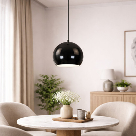 Suspension - E27 - H 30 à 111 cm - Noir