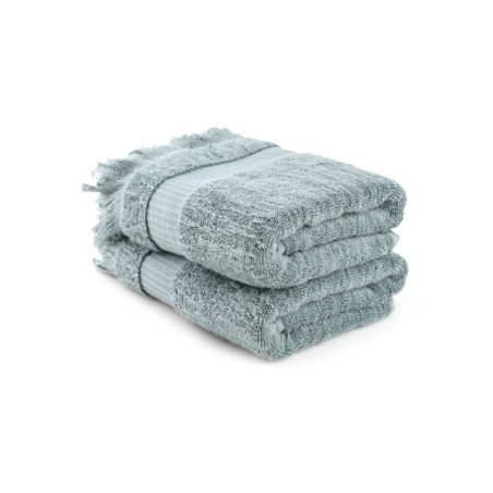 Lot de 2 Serviettes de Toilette - 50 x 90 cm - Coton 100 % - 550 g/m² - Vert