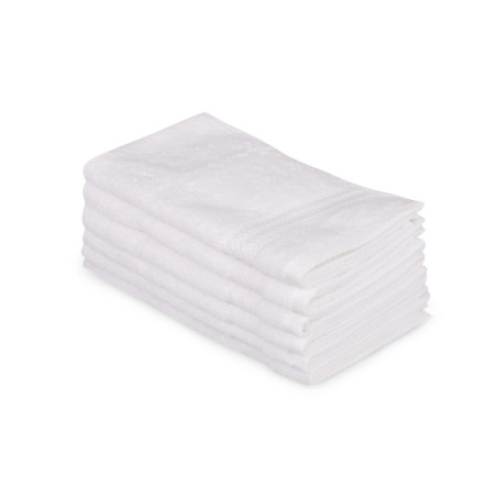 Lot de 6 Serviettes Invité - 30 x 50 cm - Coton 100 % - Blanc