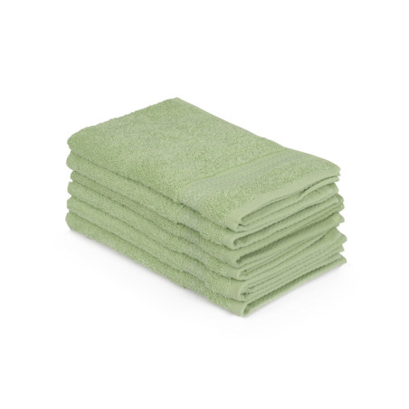 Lot de 6 Serviettes Invité - 30 x 50 cm - Coton 100 % - Vert