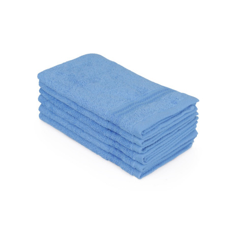 Lot de 6 Serviettes Invité - 30 x 50 cm - Coton 100 % - Bleu