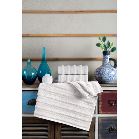 Lot de 2 Serviettes de Toilette - 50 x 90 cm - Microcoton 100 % - Beige