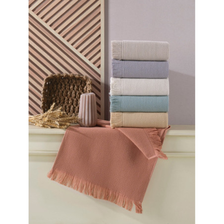 Lot de 6 Serviettes Invité - 40 x 60 cm - Microcoton 100 % - Multicolore