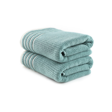 Lot de 2 Serviettes de Toilette - 50 x 90 cm - Microcoton 100 % - Vert