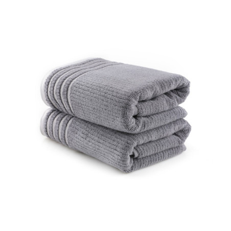Lot de 2 Draps de Bain - 75 x 150 cm - Microcoton 100 % - Gris Foncé
