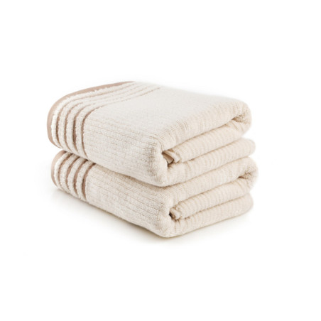 Lot de 2 Draps de Bain - 75 x 150 cm - Microcoton 100 % - Cappuccino