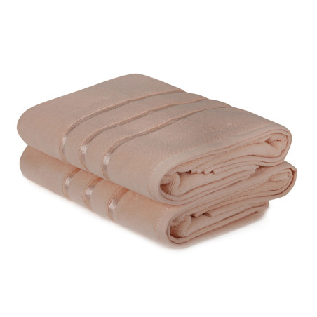 Lot de 2 Draps de Bain - Microcoton 100 % - Saumon