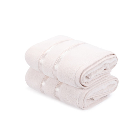 Lot de 2 Serviettes de Toilette - 50 x 90 cm - Microcoton 100 % - Jaune Clair