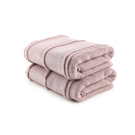 Lot de 2 Serviettes de Toilette - 50 x 90 cm - Microcoton 100 % - Lilas