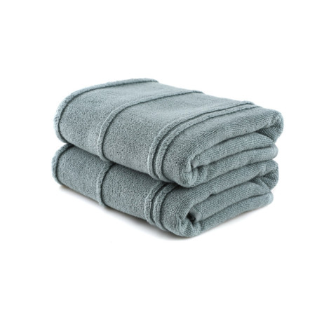 Lot de 2 Draps de Bain - 75 x 150 cm - Microcoton 100 % - Vert