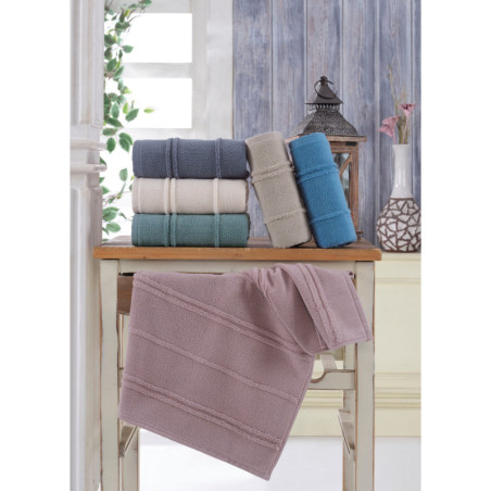 Lot de 6 Serviettes de Toilette - 50 x 90 cm - Microcoton 100 % - Multicolore