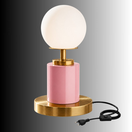 Lampe à Poser - E27 - 17 x 17 x 34 cm - Rose