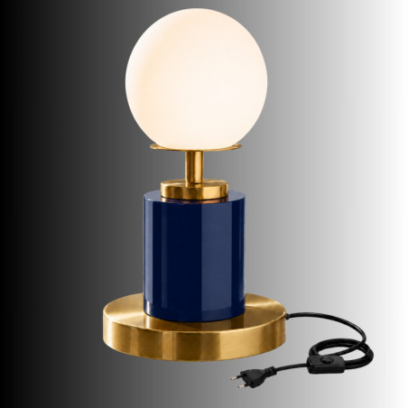 Lampe à Poser - E27 - 17 x 17 x 34 cm - Bleu Marine
