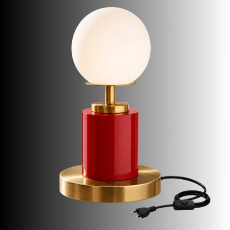 Lampe à Poser - E27 - 17 x 17 x 34 cm - Rouge
