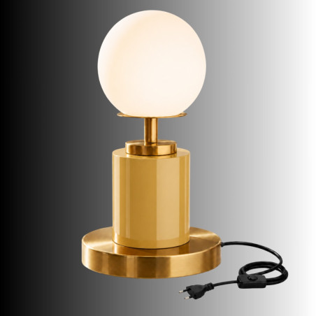 Lampe à Poser - E27 - 17 x 17 x 34 cm - Jaune
