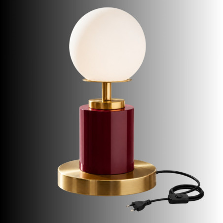 Lampe à Poser - E27 - 17 x 17 x 34 cm - Bordeaux